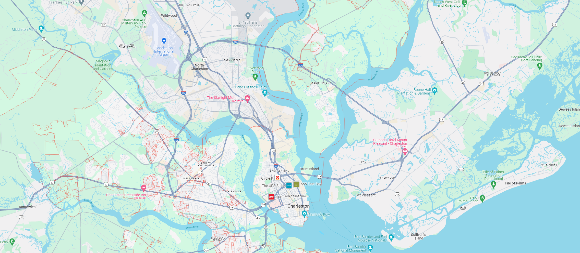 street map of Charleston